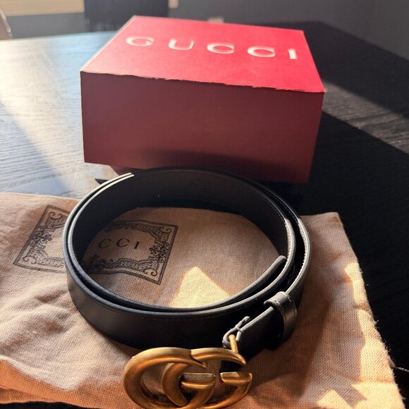 GUCCI GG Marmont Wide Leather Belt - Size 85/34 - LUXURY Valentine’s Gift - FIRM main image 4